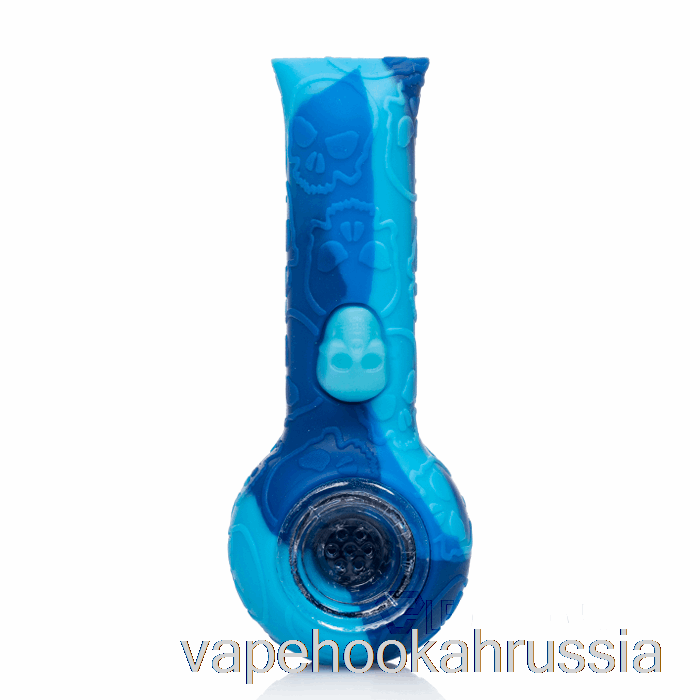 Vape Russia Stratus силиконовый череп ручная трубка мраморный синий (голубой / синий)